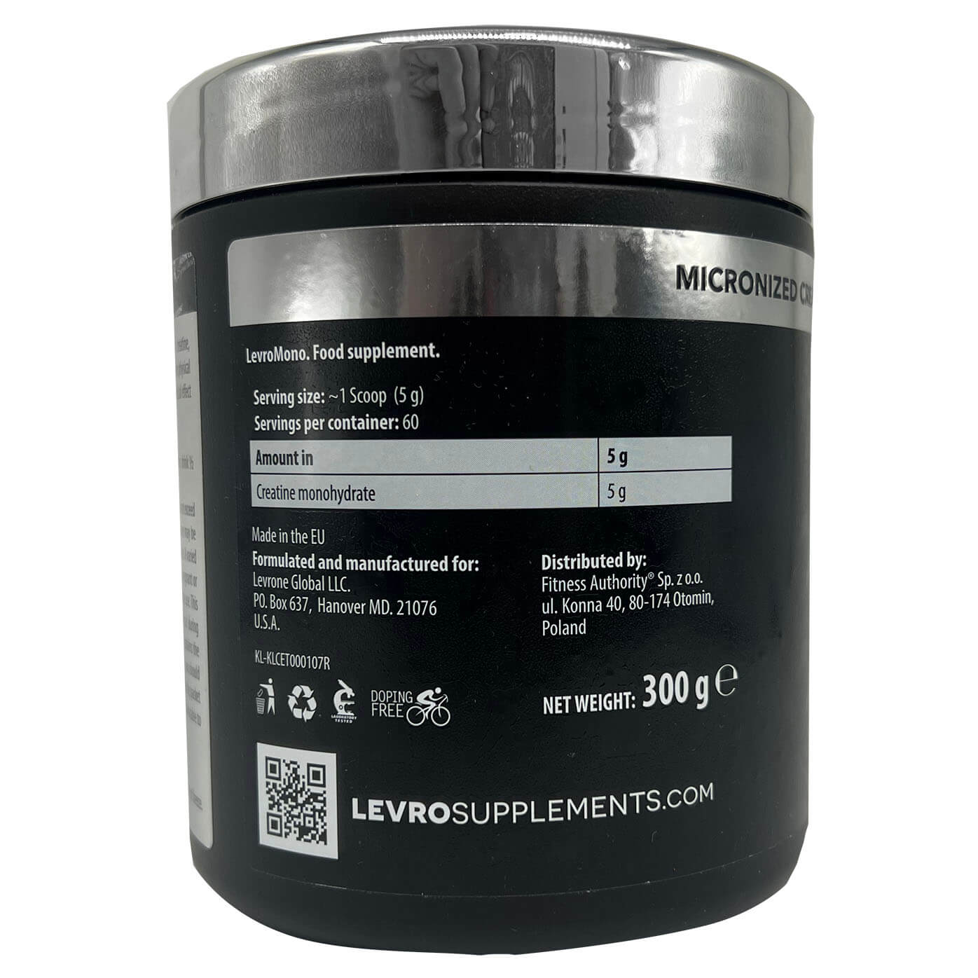Kevin Levrone Signature Series Micronized Creatine Monohydrate-60Serv ...